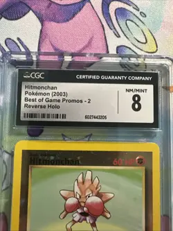 CGC 8 Hitmonchan Reverse Holo 2003 Best of Game Promo #2 Pokemon Vintage - Image 3