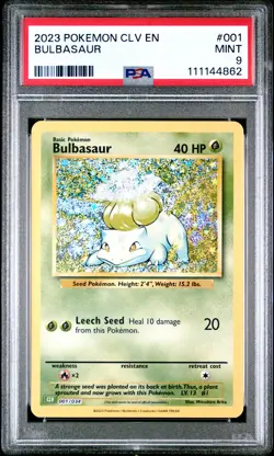 2023 POKEMON VENUSAUR & LUGIA EX DECK #001 BULBASAUR PSA 9 - Image 1