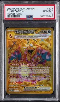 2023 POKEMON OBF EN-OBSIDIAN FLAMES HYPER RARE #228 CHARIZARD EX PSA 10 - Image 1