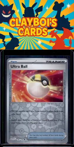 Ultra Ball SV01: Scarlet & Violet Base Set Pokemon 196/198 Reverse Holo NM+ - Image 1
