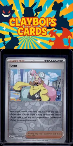 Iono SV02: Paldea Evolved Pokemon 185/193 Reverse Holo NM+ - Image 1