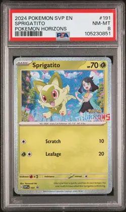 2024 POKEMON SVP EN-SV BLACK STAR PROMO GRAND ADVENTURE COLL SPRIGATITO PSA 8 - Image 1