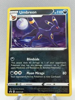 Pokemon TCG SWSH Evolving Skies Umbreon SWSH129 Black Star Cosmos Holo Promo NM - Image 1