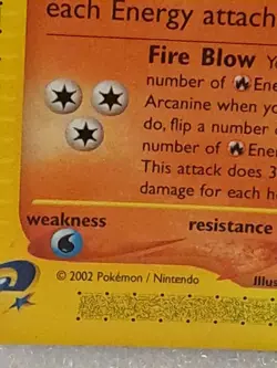 Arcanine 2/147 Aquapolis Non-Holo Rare Pokemon Card Played Condition - Image 2