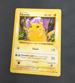 Pikachu Red Cheeks 58/102 Base Set (Shadowless) Pokemon Card MP - Image 1