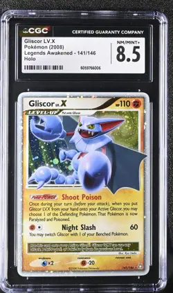 CGC 8.5 Gliscor Lv.X 141/146 Legends Awakened Pokemon Card 2008 - Image 1