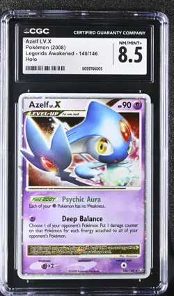 CGC 8.5 Azelf Lv.X 140/146 Legends Awakened Pokemon Card 2008 - Image 1
