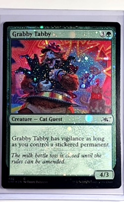 2022 MTG Magic the Gathering UNF Unfinity Galaxy Foil #426 Grabby Tabby - Image 1