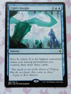 x1 Ugin's Insight - R MTG Battle For Zendikar NM - Image 1