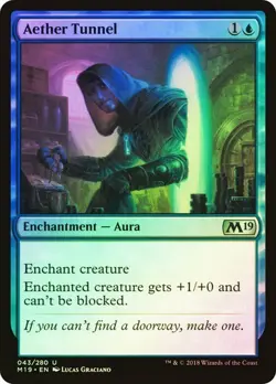 Core Set 2019 MTG FOIL Aether Tunnel Magic - Image 1