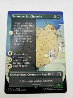 SUMMON: FAT CHOCOBO (BORDERLESS) X4 Final Fantasy FIN Magic MTG MINT CARD - Image 2
