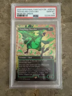 2025 MTG Final Fantasy Traveling Chocobo Neon Green PSA 10 551d - Image 1