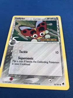 Ledyba 53/101 EX Dragon Frontiers Stamped Reverse Holo Pokemon Card TCG Ligt Ply - Image 2