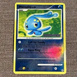 Manaphy 9/130 Diamond & Pearl Reverse Holo Stamped Pokemon Card Damaged HP - Image 2