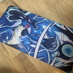 Lucario Rubber Playmat Play Mat For Tcg Trading Card Game Pokemon Mouse Pad - Image 1