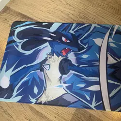 Lucario Rubber Playmat Play Mat For Tcg Trading Card Game Pokemon Mouse Pad - Image 2