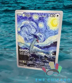 Pokemon Lugia Starry Night Van Gogh Beautiful Moon ACG Star Trading Card NM - Image 1