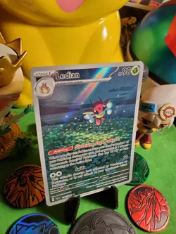 Pokemon TCG Ledian 144/142 NM/M Stellar Crown Holo Card Full Art Illustration - Image 2