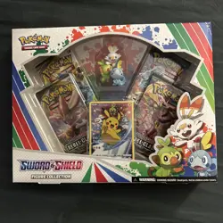 Pokemon Sword & Shield Figure Collection Box 4 Booster Packs Pikachu Promo Card - Image 1