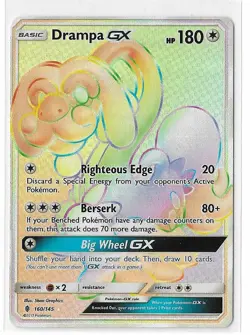 Drampa GX - 160/145 - Pokemon Guardians Rising Sun & Moon Secret Rare Card NM - Image 1