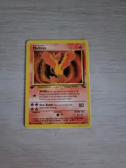Pokemon Fossil Set 1st Edition Regular Finish Moltres 27/62 MP-LP OC349 - Image 1