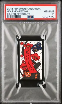 2013 POKEMON HANAFUDA KANTO FEBRUARY GOLEM/WEEZING PSA 10 - Image 1