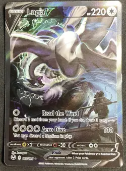 2022 Pokemon Lugia V Alt Full Art 186/195 Silver Tempest English (read Desc) - Image 1
