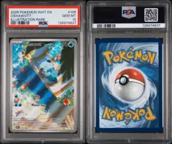 Oshawott 105/086 Illustration Rare IR Pokemon White Flare PSA10 - Image 1