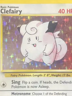 Clefairy Base Set 5/102 Holo Unlimited Holo Rare Pokemon TCG WOTC - HP - Image 3