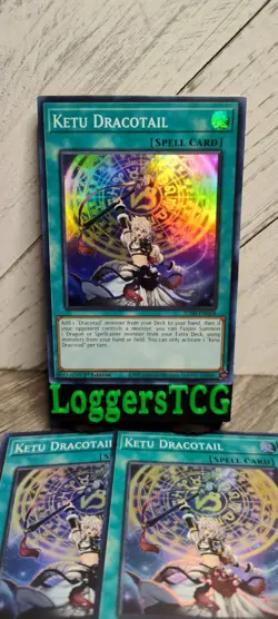 Yu-Gi-Oh! Ketu Dracotail x3 / JUSH-EN008 1st Edition NM - Image 1