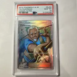 PSA 10 GEM MINT Fisherman SV83 Hidden Fates Shiny Vault Full Art Pokemon Card - Image 1