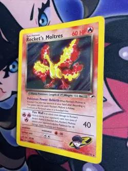 ROCKET'S MOLTRES Gym Heroes POKEMON Holo Foil Trading Card 12/132 TCG WOTC MP - Image 3