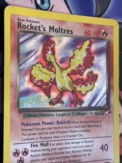 ROCKET'S MOLTRES Gym Heroes POKEMON Holo Foil Trading Card 12/132 TCG WOTC MP - Image 4