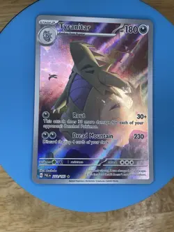 Pokemon TCG Paldea Evolved Tyranitar Card 222/193 Illustration Rare, Full Art - Image 1