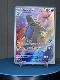 Pokemon TCG Paldea Evolved Tyranitar Card 222/193 Illustration Rare, Full Art - Image 3