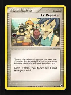 TV Reporter 82/101 HP EX Dragon Frontiers English Pokemon Card TCG - Image 1