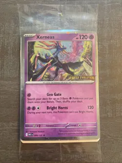 Xerneas 064/132 SEALED Pokemon Mega Evolution Stamped Promo Best Buy Holo Card - Image 1