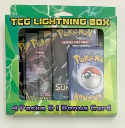 Konami Pokemon TCG Lightning Set Booster 3 Packs 1 Bonus Card - 307429 97712544540 - Image 1