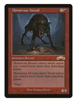 Monstrous Hound MTG Exodus Rare LP Lightly Played Single Card - Image 1