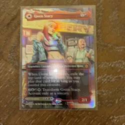 WOTC Marvel's Spider-Man Gwen Stacy (0202) (Borderless) (MR) (Foil) NM - Image 2