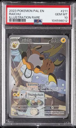 2023 POKEMON PAL EN-PALDEA EVOLVED ILLUSTRATION RARE #211 RAICHU PSA 10 - Image 1