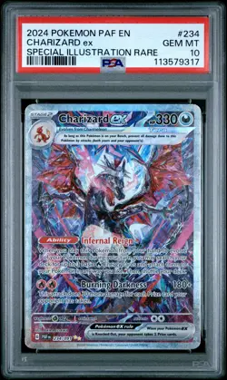 2024 POKEMON PAF EN-PALDEAN FATES SPECIAL ILLUSTRATION RARE CHARIZARD EX PSA 10 - Image 1