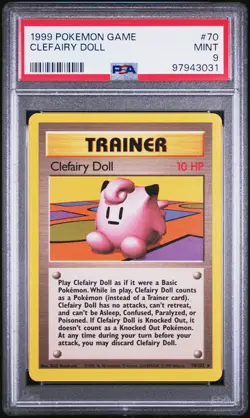1999 POKEMON BASE SET UNLIMITED #70 CLEFAIRY DOLL PSA 9 - Image 1