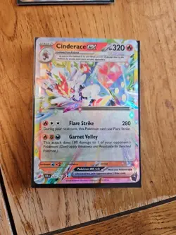 Pokemon Stellar Crown SV7 Cinderace EX Tera 028/142 Double Rare - Image 1