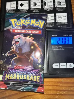 Heavy 21.03g Pokemon Sealed Twilight Masquerade Booster Pack - Image 1