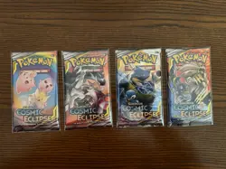 Cosmic Eclipse [10 card] Booster Pack x4 (Complete Art Set) Pokemon TCG - Image 1