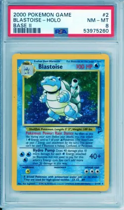 Pokemon Blastoise Base Set 2 Holo PSA 8 ✨ MEGA SWIRL!! Wizards of the Coast Card - Image 1