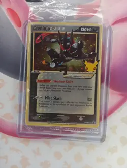 SEALED Greninja Gold Star SWSH144 Celebrations Promo Holo Pokemon Card one swirl - Image 1