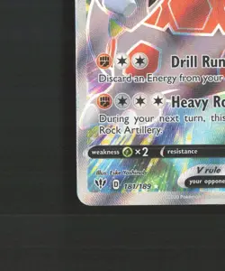 Rhyperior V 181/189 Darkness Ablaze Full Art Ultra Rare Holo Pokemon Card NM - Image 5