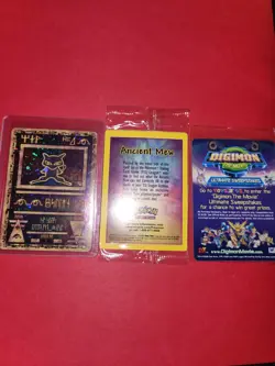 SEALED Ancient Mew 2000 Pokemon Movie Promo Card /w FREE Digimon Movie Promo - Image 1